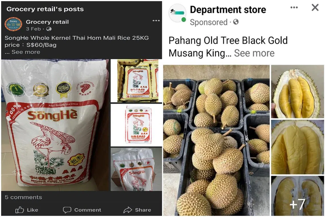 The police said that scammers would pose as sellers and post offers of food items on online platforms like Facebook. 