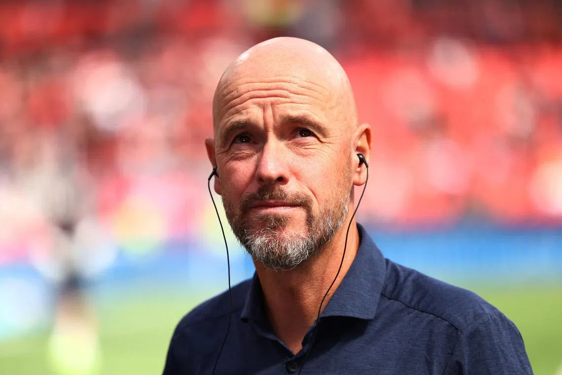 FILE PHOTO: Soccer Football - Bundesliga - Bayer Leverkusen v TSG 1899 Hoffenheim - BayArena, Leverkusen, Germany - August 23, 2025  Bayer Leverkusen coach Erik ten Hag before the match REUTERS/Leon Kuegeler/File Photo