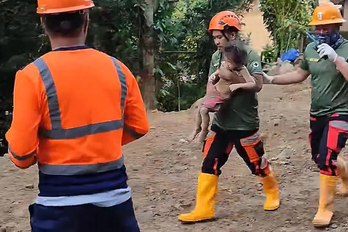 Rescuers found a three-year-old girl alive on Feb 9, after nearly 60 hours under the rubble