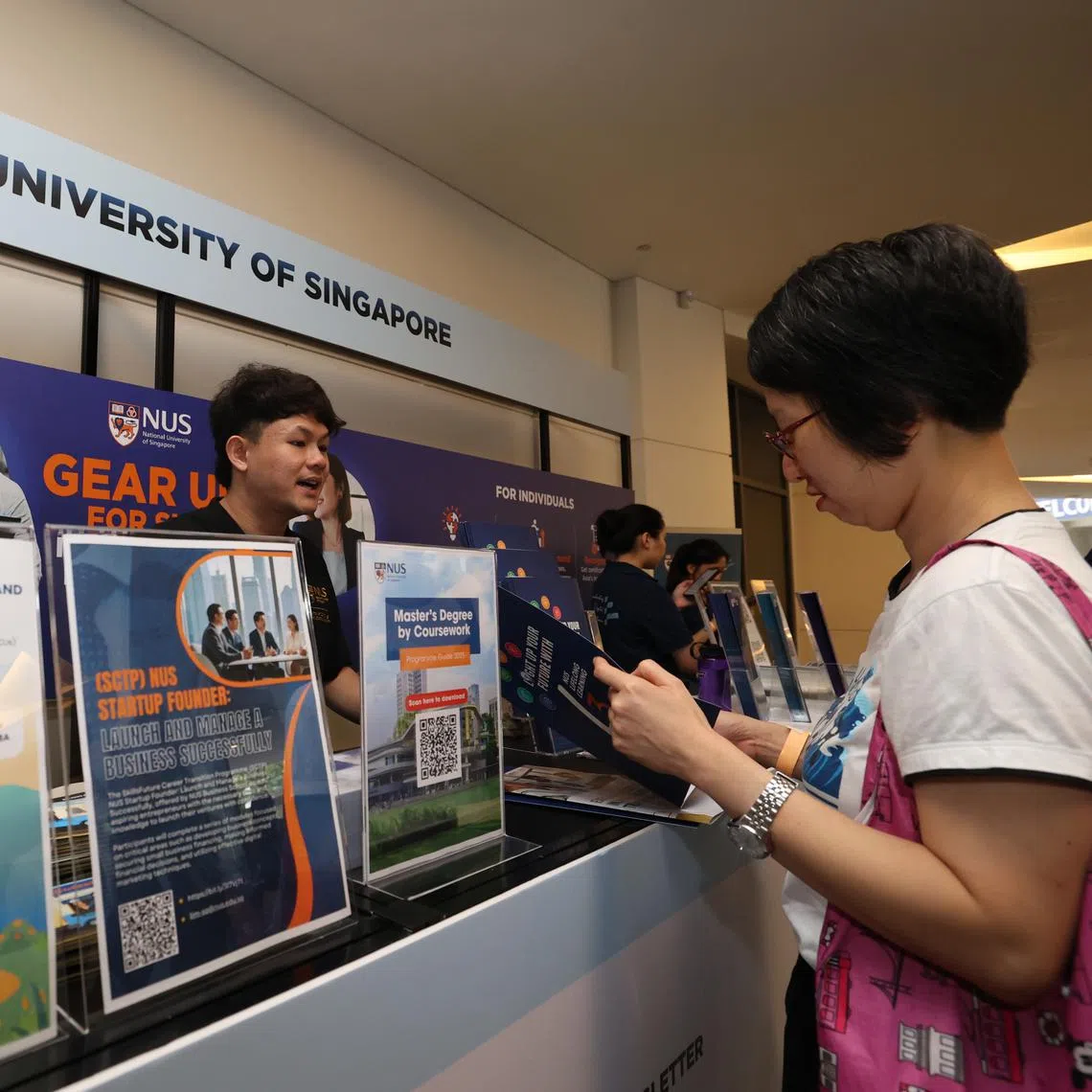 A visitor at the SkillsFuture Festival × NUS (National University of Singapore) 2025 on July 12.