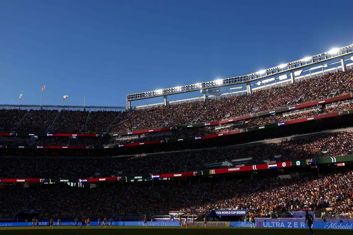 A crowd of 68,827 watched the Australia-Paraguay match on June 25 at stadium in Santa Clara, California.