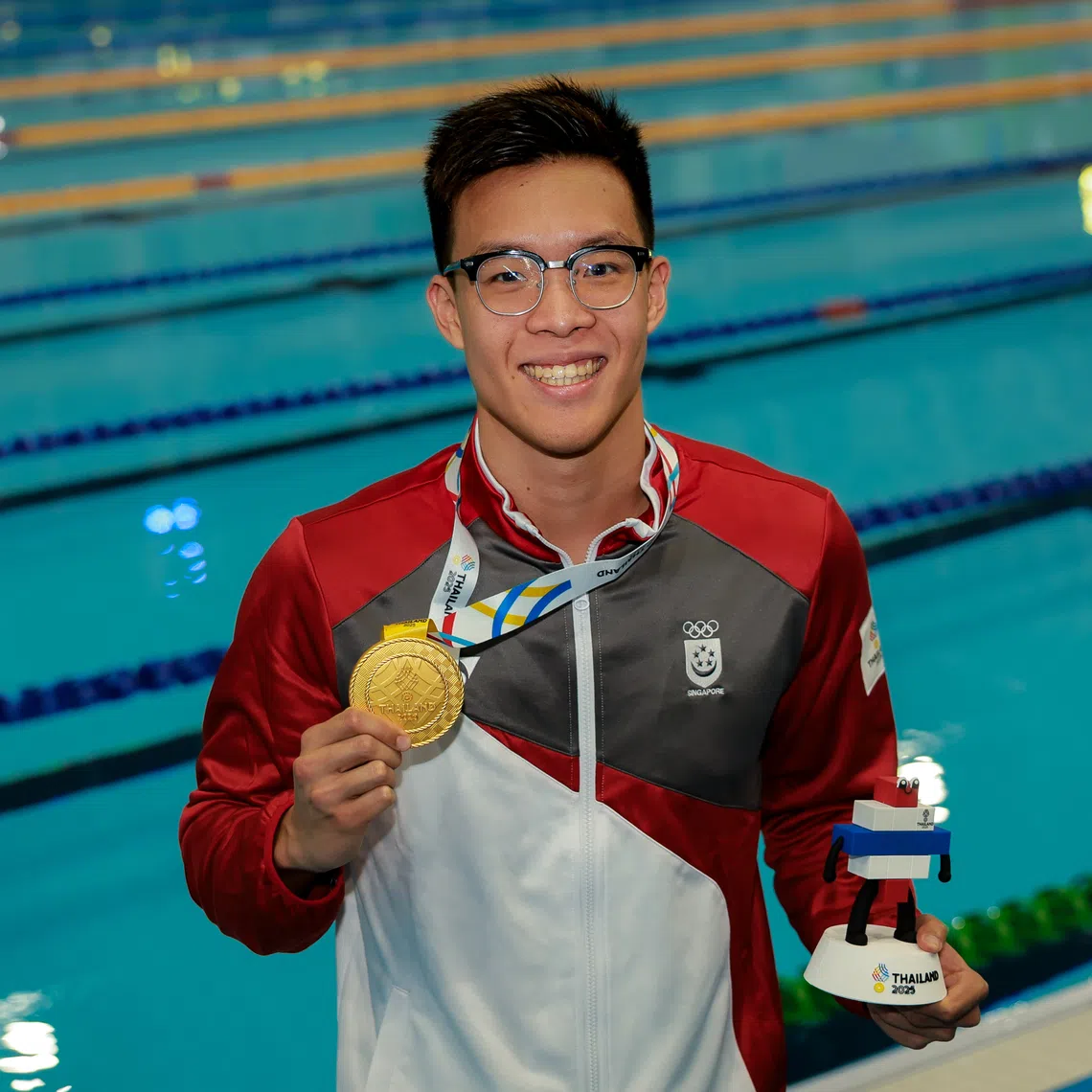 Mikkel Lee clocked 48.65sec in the men’s 100m freestyle swim event to win gold for Singapore.
