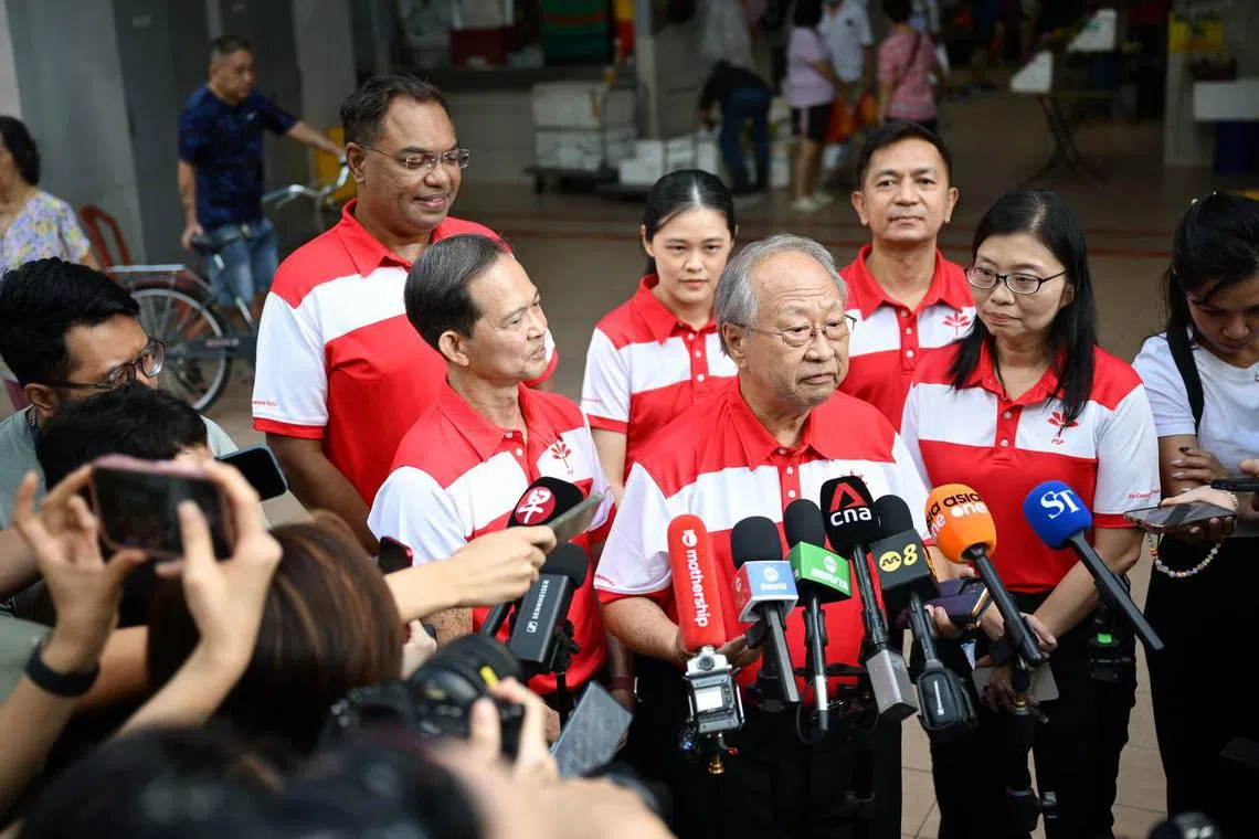 The PSP’s candidates for West Coast-Jurong West GRC and Pioneer SMC were announced during a media event held at Taman Jurong Market & Food Centre on April 20.