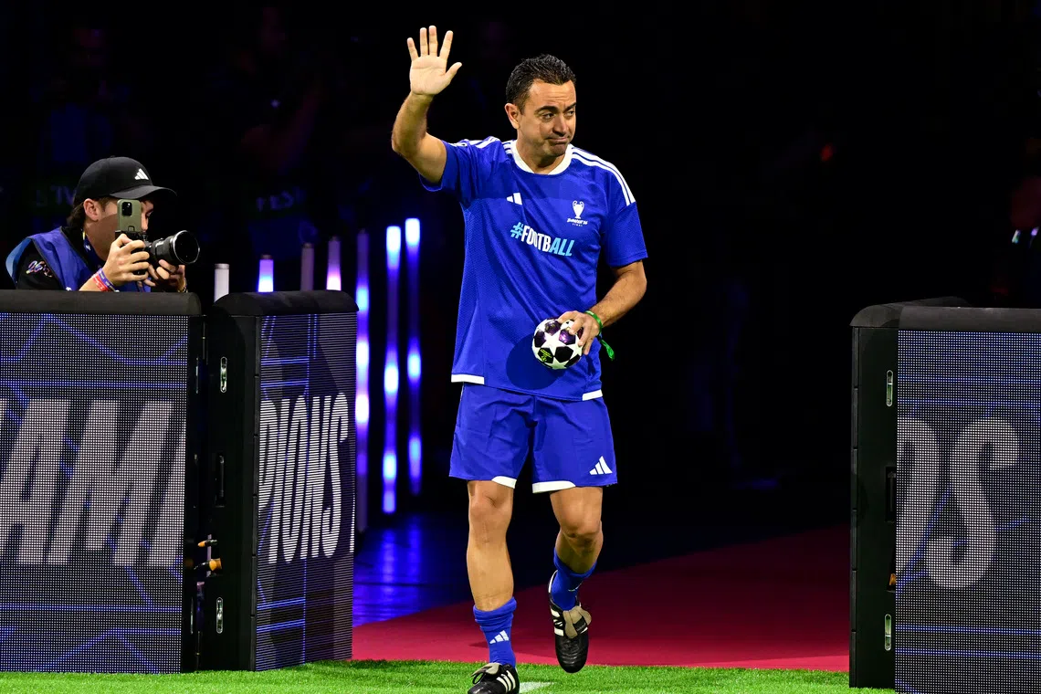 Soccer Football - UEFA Champions League - Final - The Ultimate Champions Legends Tournament - Papp Laszlo Budapest Sportarena, Budapest, Hungary - May 29, 2026 FC Figo's Xavi REUTERS/Marton Monus