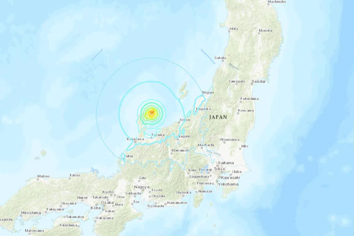 The quake was centred in Japan's Noto Peninsula, where a devastating quake on Jan 1 killed more than 230 people.