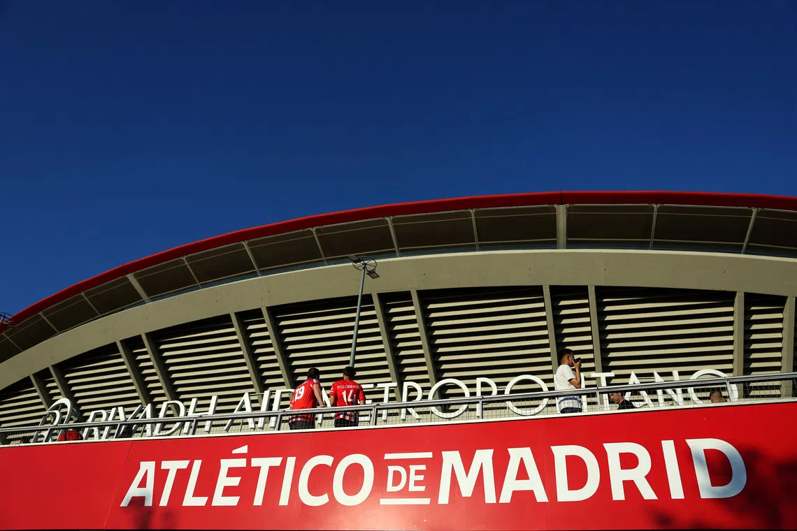 Soccer Football - LaLiga - Atletico Madrid v Rayo Vallecano - Metropolitano, Madrid, Spain - April 24, 2025 General view outside the stadium before the match REUTERS/Isabel Infantes