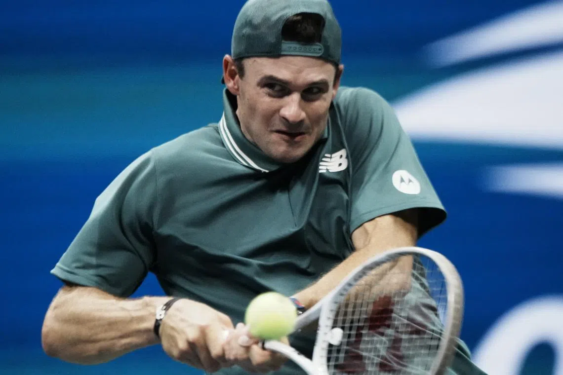 Tennis - U.S. Open - Flushing Meadows, New York, United States - August 28, 2025 Tommy Paul of the U.S. in action during his second round match against Portugal's Nuno Borges REUTERS/Eduardo Munoz