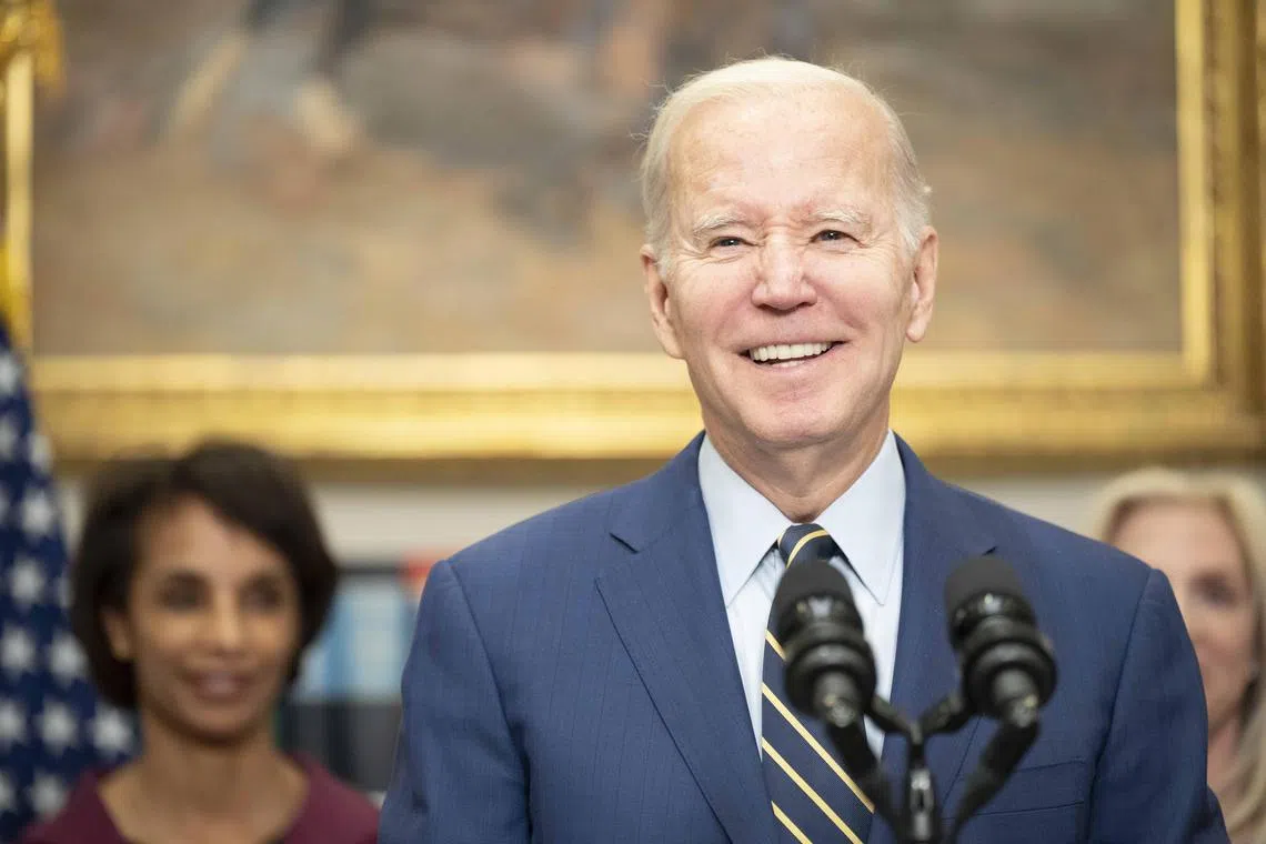 US President Joe Biden delivers remarks on the February Jobs Report at the White House, on March 10, 2023.