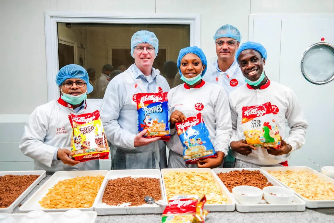 Singapore-based Tolaram's joint venture with Kellogg culminated in the opening of a US$100 million cereal plant in Lagos Free Zone in 2017. 

photos from Tolaram