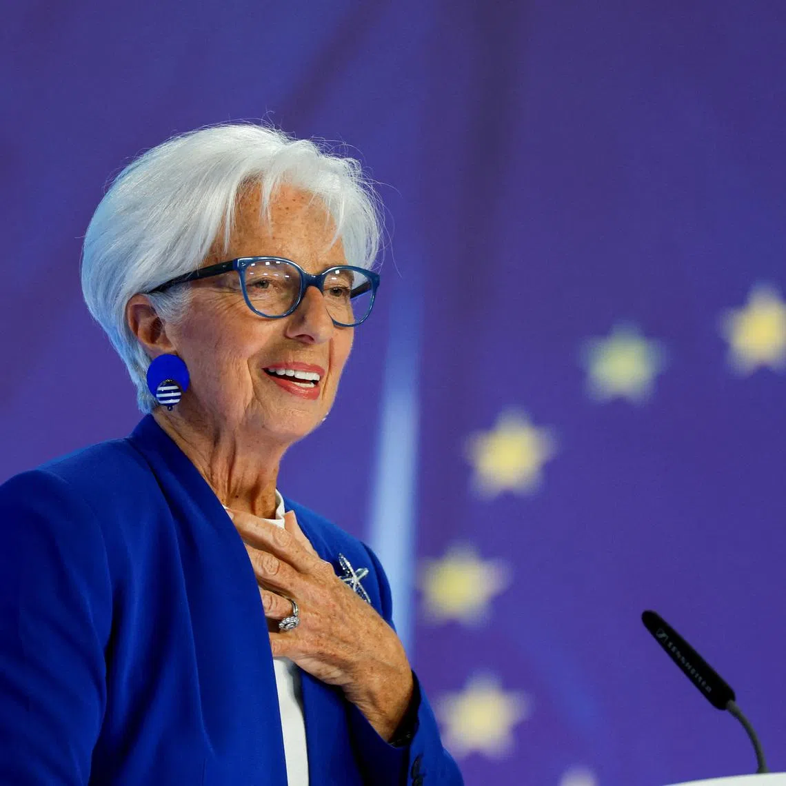 European Central Bank (ECB) President Christine Lagarde speaks to reporters following the Governing Council's meeting, in Frankfurt, Germany June 11, 2026. REUTERS/Heiko Becker