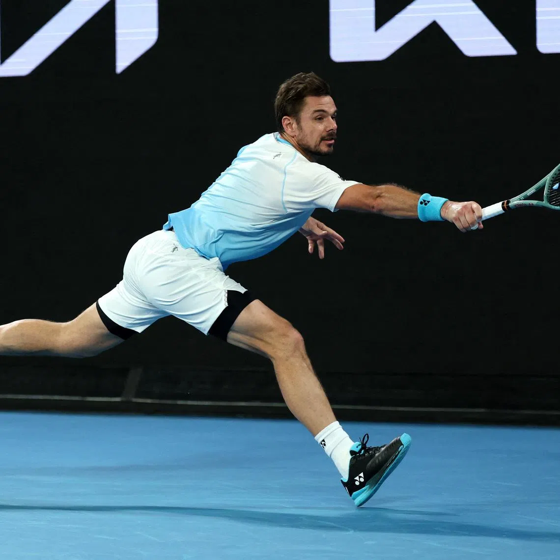 Tennis - Australian Open - Melbourne Park, Melbourne, Australia - January 24, 2026 Switzerland's Stan Wawrinka in action during his third round match against Taylor Fritz of the U.S. REUTERS/Edgar Su