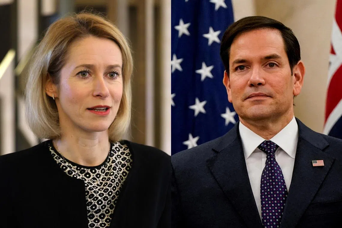 European Union foreign policy chief Kaja Kallas (left) and US Secretary of State Marco Rubio discussed the Ukraine war, Iran and China in their Jan 28 phone call.