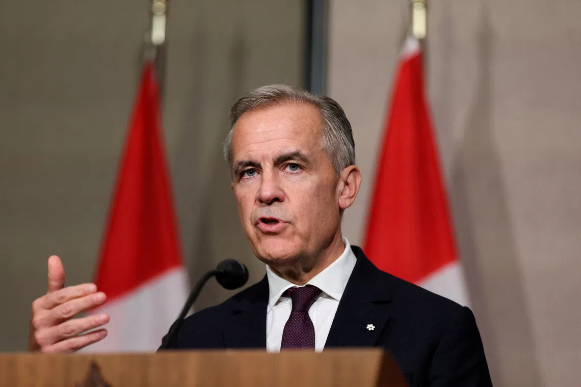 Canada's Prime Minister Mark Carney speaks during a press conference, on the sidelines of the 47th ASEAN Summit in Kuala Lumpur, Malaysia, October 27, 2025. REUTERS/Edgar Su