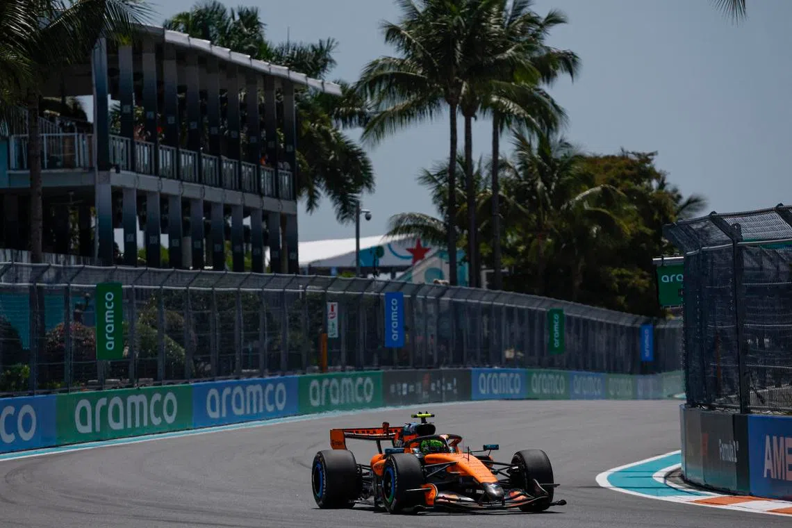 Formula One F1 - Miami Grand Prix - Miami International Autodrome, Miami, Florida, United States - May 1, 2026 McLaren's Lando Norris during practice REUTERS/Marco Bello