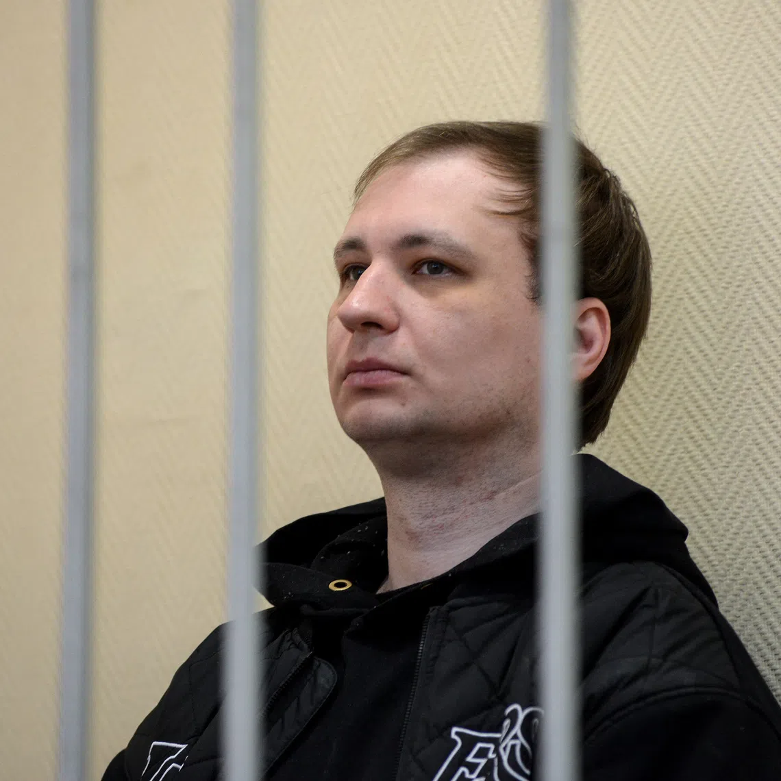 Former U.S. Marine Robert Gilman, who serves a prison sentence for assaulting a Russian police officer in 2022, attends a hearing of a court that considers new charges alleging he attacked prison staff this past August, in Voronezh, Russia, November 11, 2025. REUTERS/Vladimir Lavrov