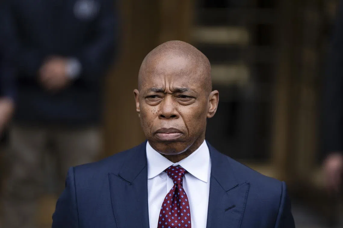 Mayor Eric Adams of New York departs after his arraignment at federal court in Manhattan, Sept. 27, 2024. Adams pleaded not guilty on Friday to five felony counts, including bribery and fraud charges. Adams is accused of accepting more than $100,000 in illegal gifts in exchange for using his political influence to help Turkey. (Todd Heisler/The New York Times)