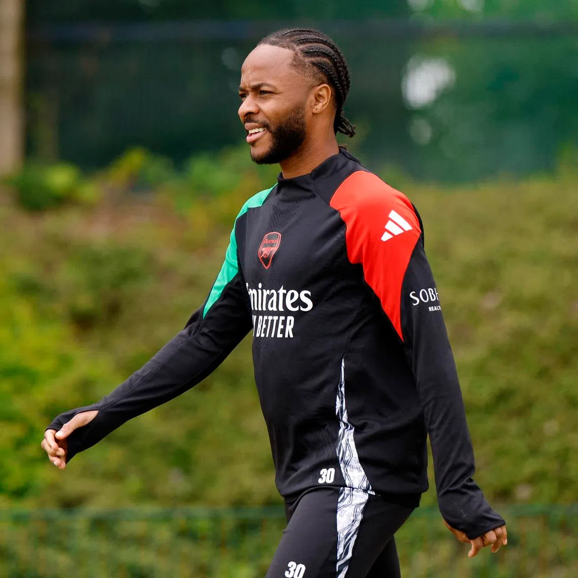 File Photo: Soccer Football - Champions League - Arsenal Training - Arsenal Training Centre, London Colney, Britain - May 6, 2025 Arsenal's Raheem Sterling during training Action Images via Reuters/Peter Cziborra/File Photo
