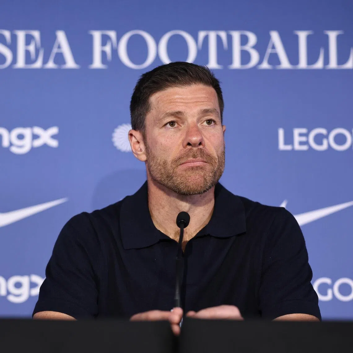 epa13108868 Xabi Alonso, manager of Chelsea Football Club, holds a press conference at Stamford Bridge in London, Britain, 13 July 2026.  EPA/NEIL HALL