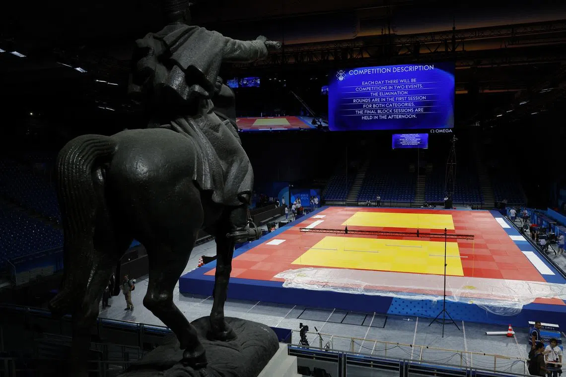FILE PHOTO: Paris 2024 Olympics - Judo - Champ de Mars Arena, Paris, France - July 25, 2024. General view of Champ de Mars Arena. REUTERS/Kim Kyung-Hoon/File Photo