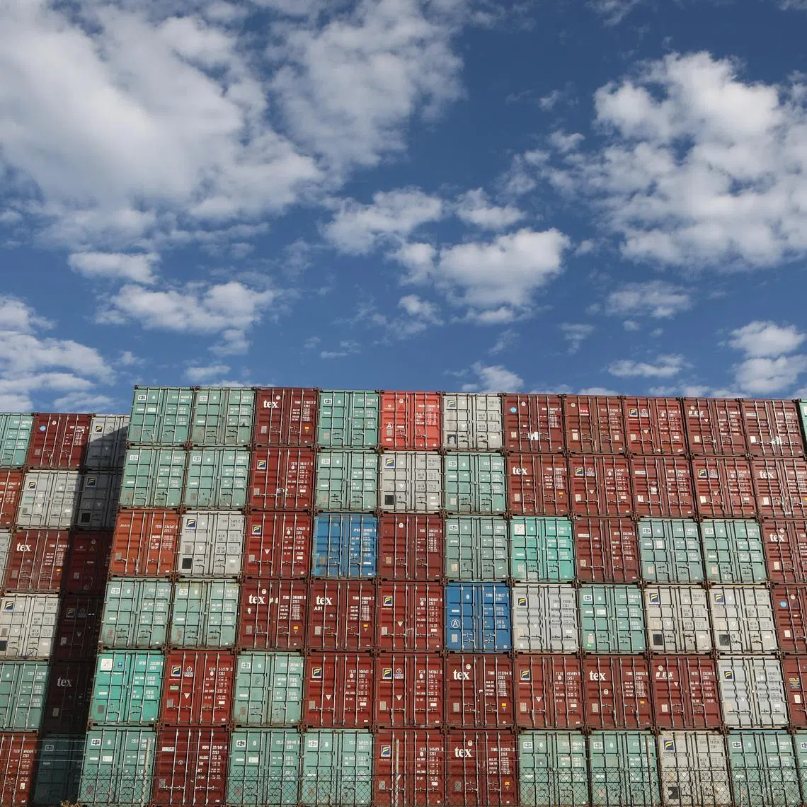 Containers are piled up at Port Botany facilities in Sydney Australia, February 6, 2018. Picture taken February 6, 2018. REUTERS/Daniel Munoz