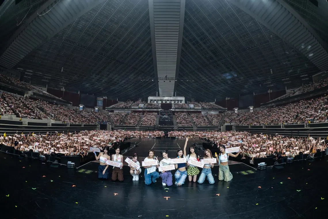 K-pop girl group Twice performed to a capacity crowd of 9,000 at their sold-out concert at the Singapore Indoor Stadium last Saturday.