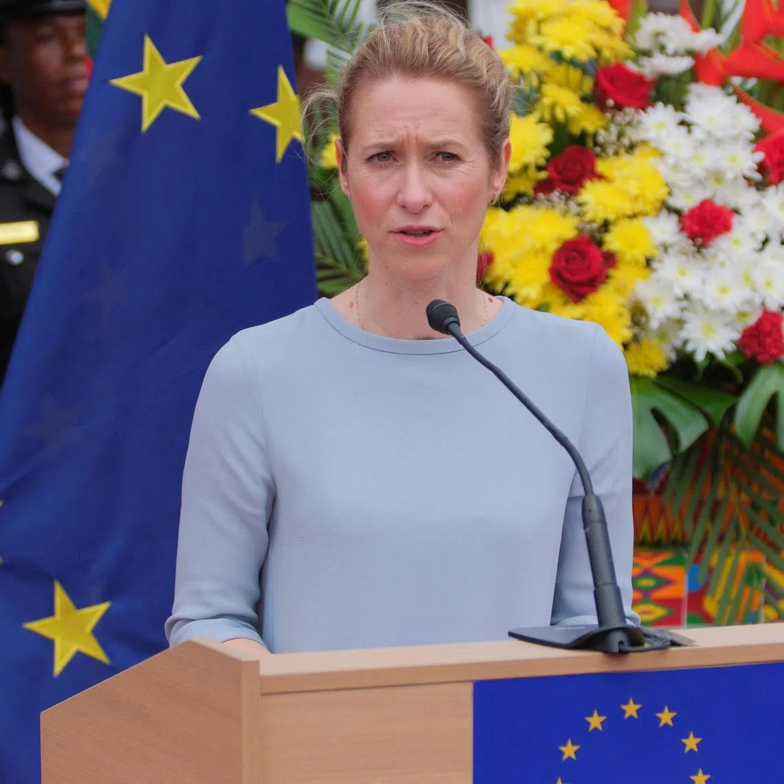 EU High Representative for Foreign Affairs and Security Policy Kaja Kallas, speaks during the official signing event of the EU-Ghana Security and Defense Partnership in Accra, Ghana March 24, 2026 REUTERS/Francis Kokoroko