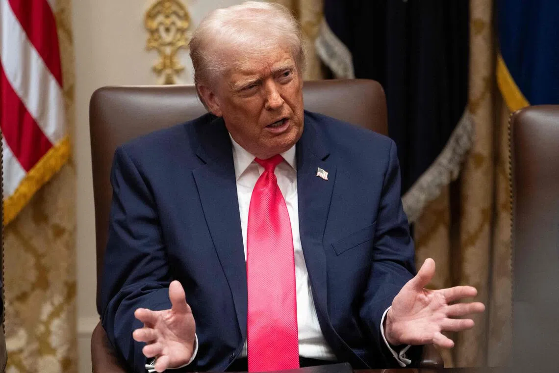 US President Donald Trump speaking during a Cabinet meeting at the White House on Dec 2.