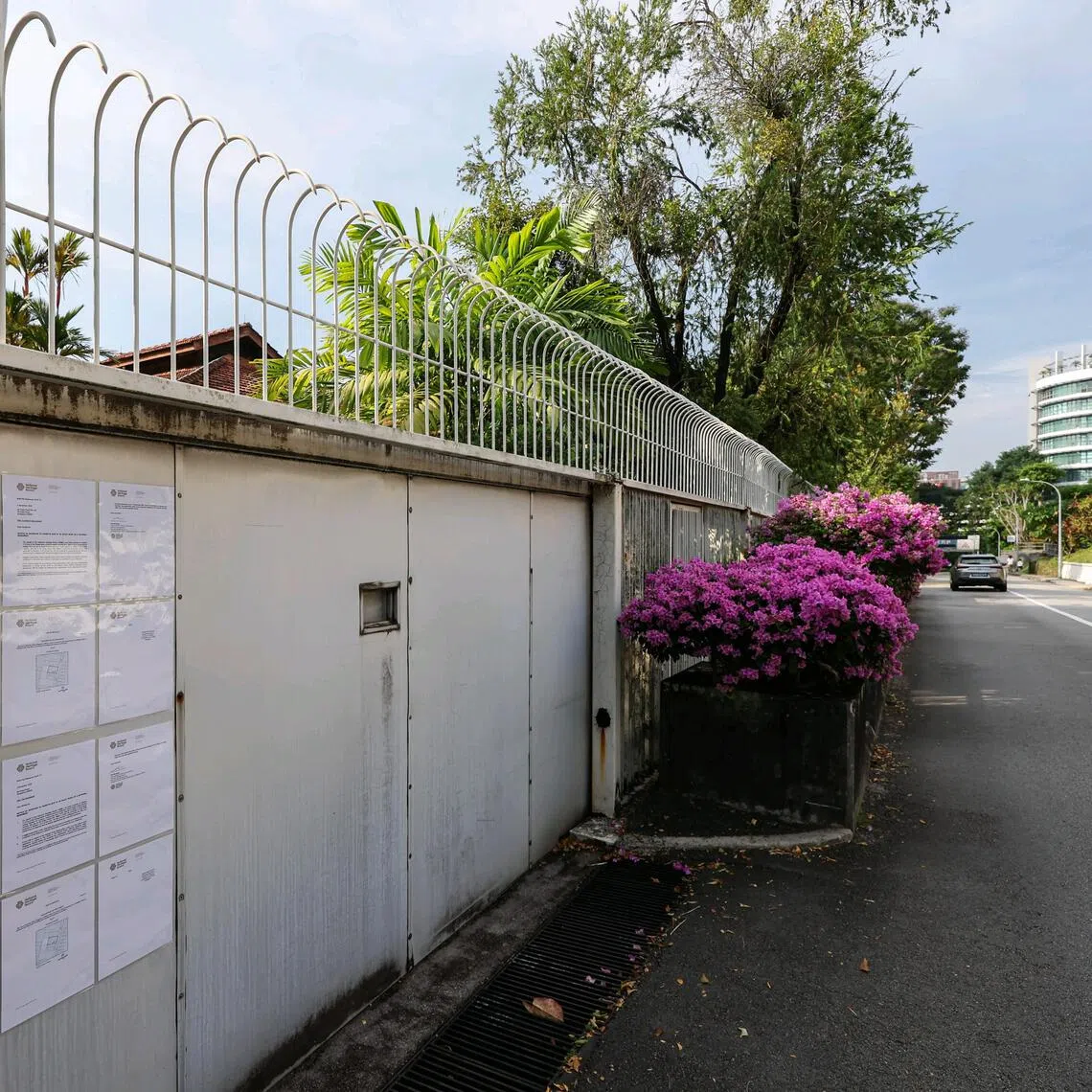 Written notice from the National Heritage Board pasted on the gate of 38 Oxley Road, informing its owner of the Government's intention to gazette the site as a national monument.