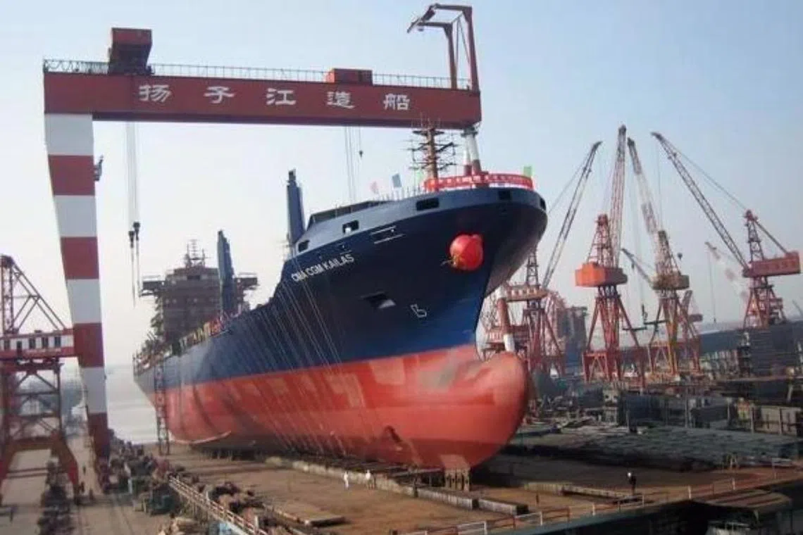 The US trade office on Feb 21 proposed a fee of up to US$1.5 million on Chinese-built vessels entering US ports.