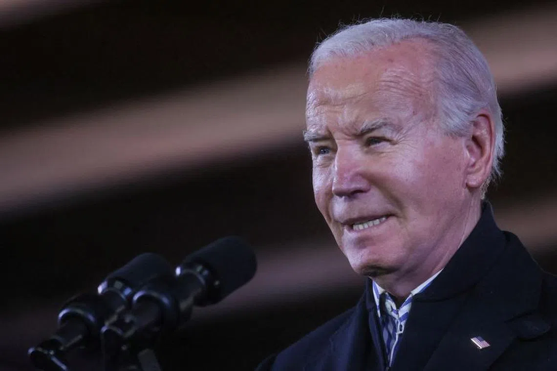 FILE PHOTO: U.S. President Joe Biden discusses the Biden administration economic policies during a visit to the Wisconsin Black Chamber of Commerce in Milwaukee, Wisconsin, U.S., December 20, 2023. REUTERS/Leah Millis/File Photo