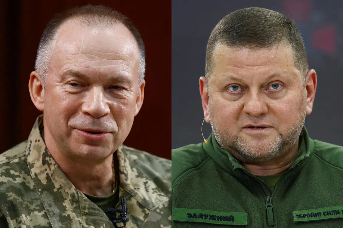 Ground forces commander Oleksandr Syrskyi (left) reportedly declined an offer to replace his boss, General Valeriy Zaluzhnyi, as commander of Ukraine's armed forces.
