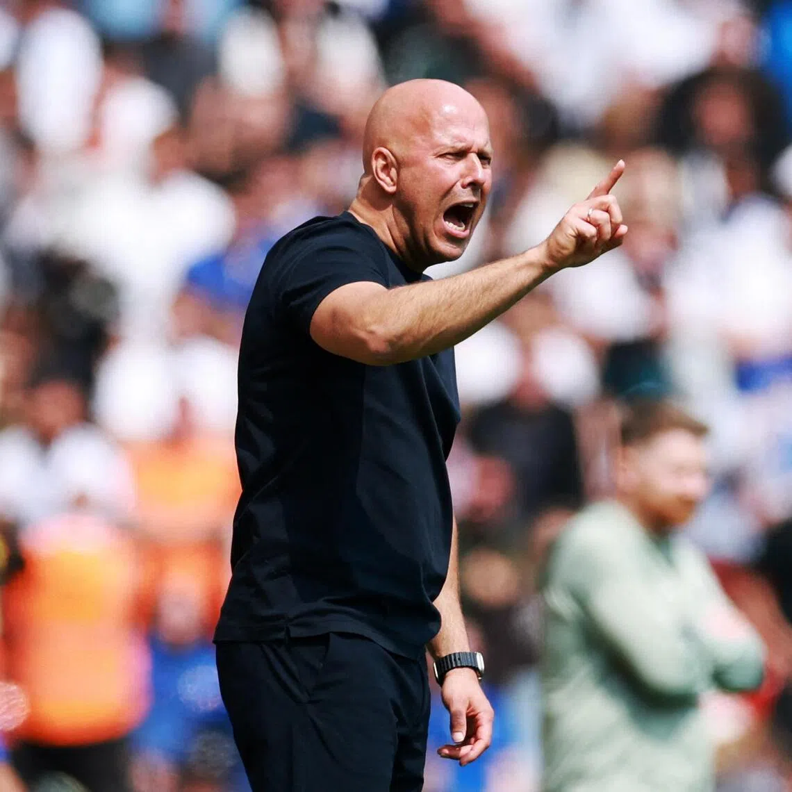 Liverpool manager Arne Slot during the Premier League match against Chelsea.