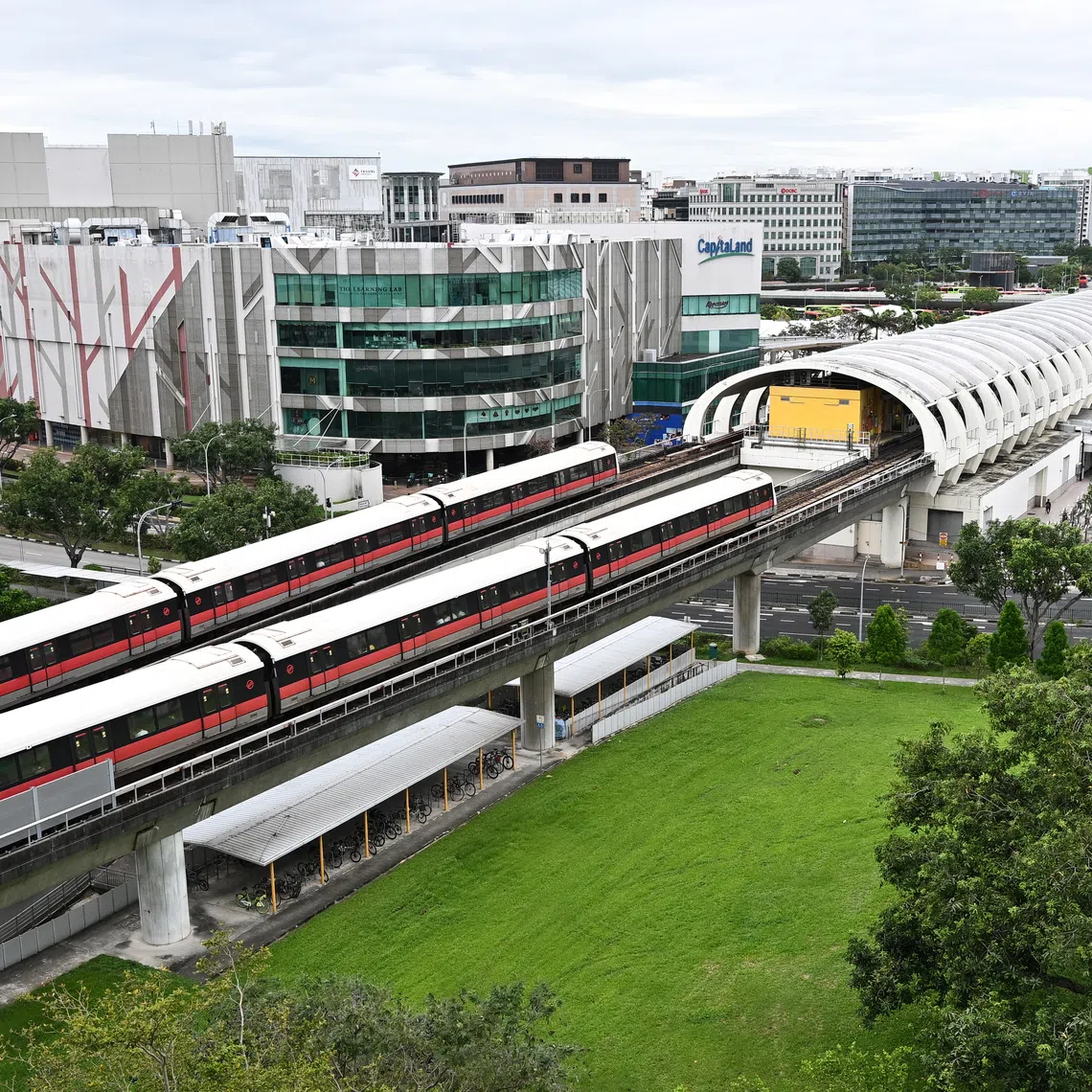 A metal cladding detached from a tunnel door between Expo and Changi Airport stations on the East-West Line in Sept 2025.