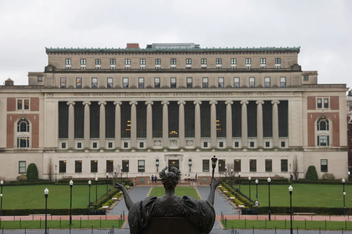 FILE PHOTO: A view of the main campus of Columbia University in New York City, New York, U.S., April 12, 2025. REUTERS/Caitlin Ochs/File Photo