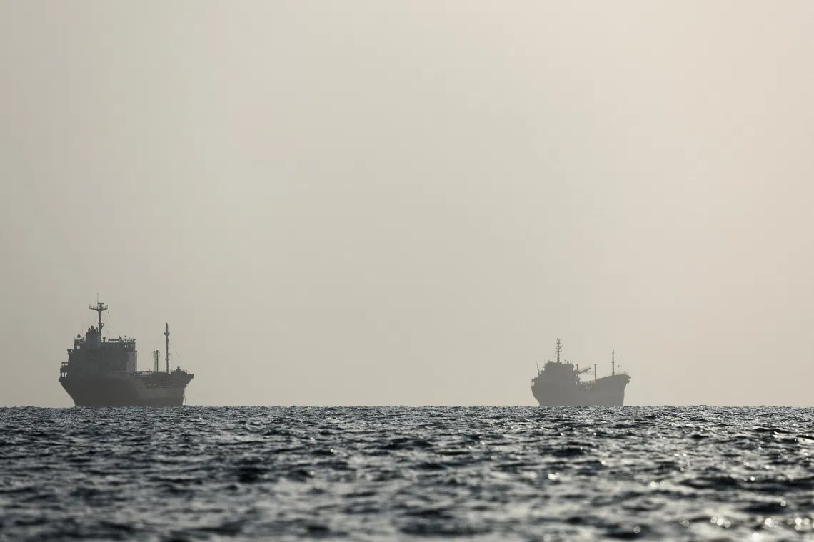 Vessels in the Strait of Hormuz are visible near the beach of Bandar Abbas, Iran, on Aug 27.