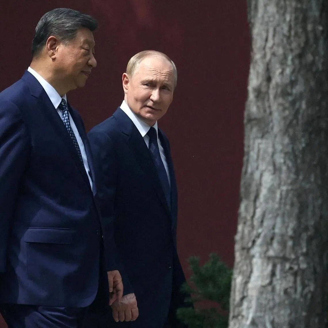 Russian President Vladimir Putin (right) said he was “confident” he and Chinese president Xi Jinping would “do everything possible to deepen the Russia-China partnership”.