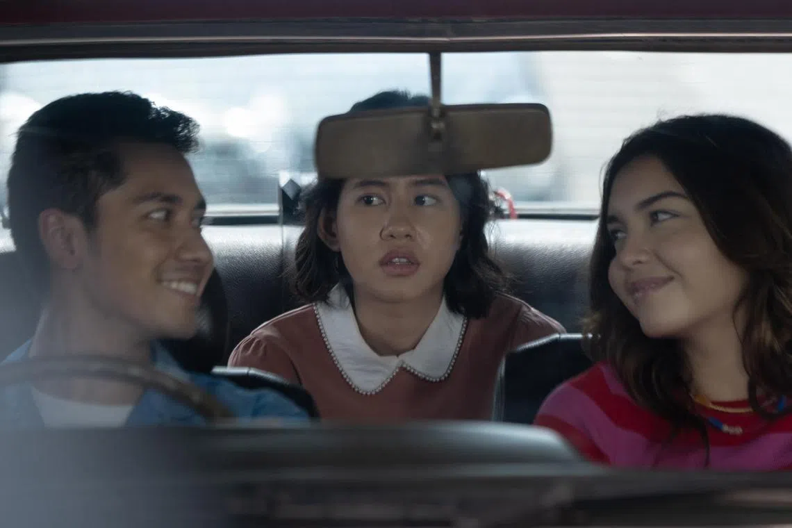(From left) Actors Emir Mahira, Shenina Cinnamon and Caitlin North Lewis in Dear David.