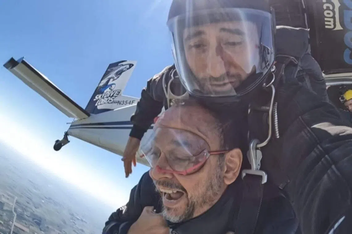 Mr Hector Vaccaro was reportedly on his fourth of seven professional lessons at a skydiving school when the mishap occurred.