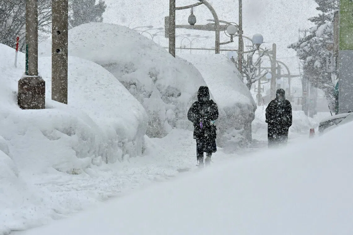 Japan's weather agency warned of strong winds, blizzards and high waves in several parts of Japan.