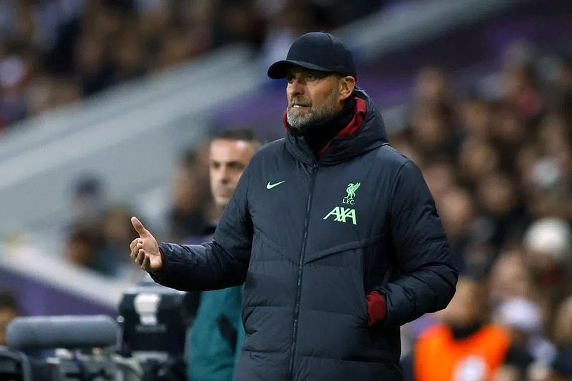Soccer Football - Europa League - Group E - Toulouse v Liverpool - Stadium Municipal de Toulouse, Toulouse, France - November 9, 2023 Liverpool manager Juergen Klopp reacts REUTERS/Stephane Mahe