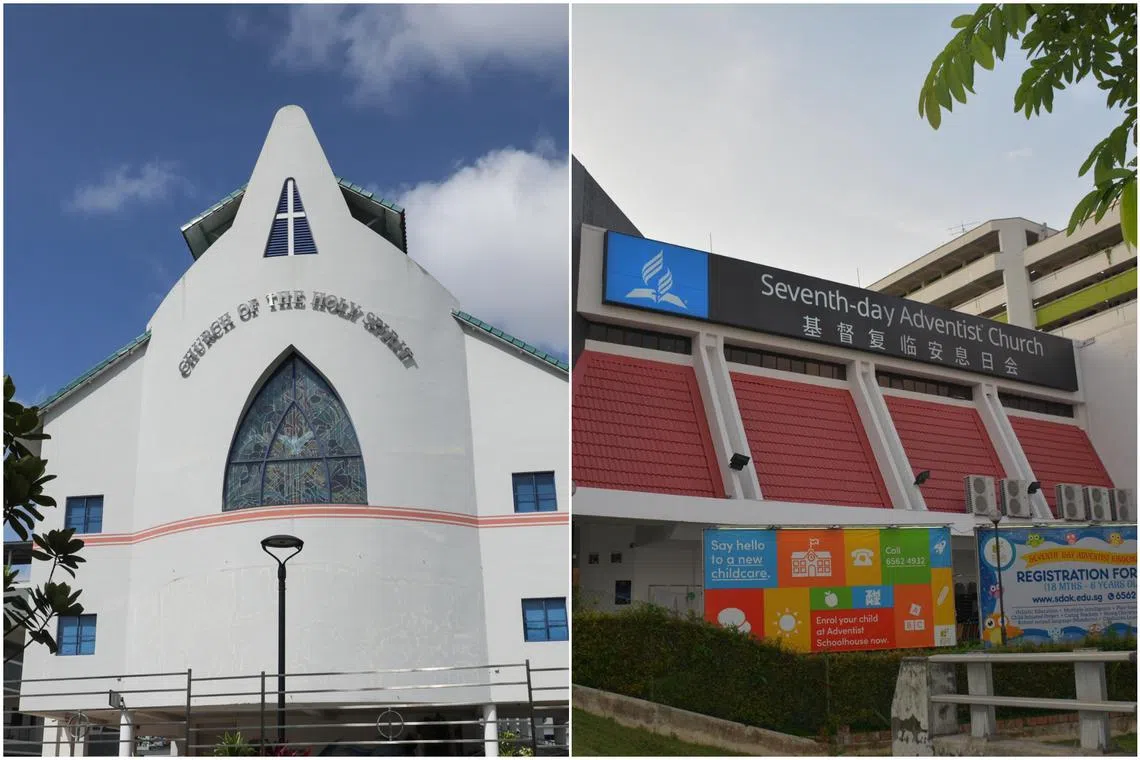 The man allegedly hurt three people at the Seventh-day Adventist Church in Jurong East by kicking and punching them.
