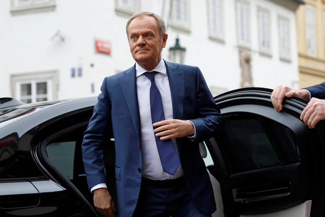 Poland's Prime Minister Donald Tusk arrives at the summit of the Visegrad Group (V4) countries in Prague, Czech Republic, February 27, 2024. REUTERS/David W Cerny/File Photo