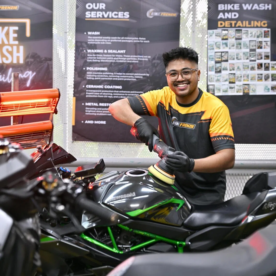 Mr Aniq Nazirul, 26, owner of Bike Frenzie at Safra Tampines.