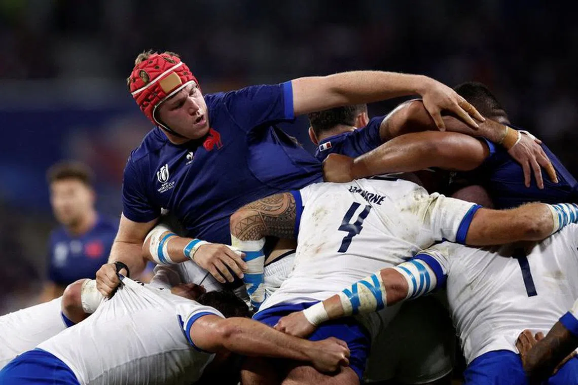 FILE PHOTO: Rugby Union - Rugby World Cup 2023 - Pool A - France v Italy - Groupama Stadium, Lyon, France - October 6, 2023 France's Louis Bielle-Biarrey in action REUTERS/Benoit Tessier/File Photo