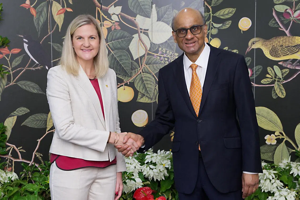 International Olympic Committee president Kirsty Coventry called on Singapore President Tharman Shanmugaratnam during her three-day visit to Singapore.


