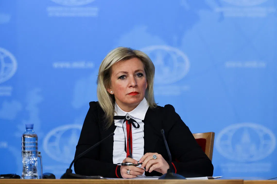 Spokesperson of Russia's Foreign Ministry Maria Zakharova attends the annual press conference held by Foreign Minister Sergei Lavrov in Moscow, Russia, January 14, 2025. REUTERS/Evgenia Novozhenina