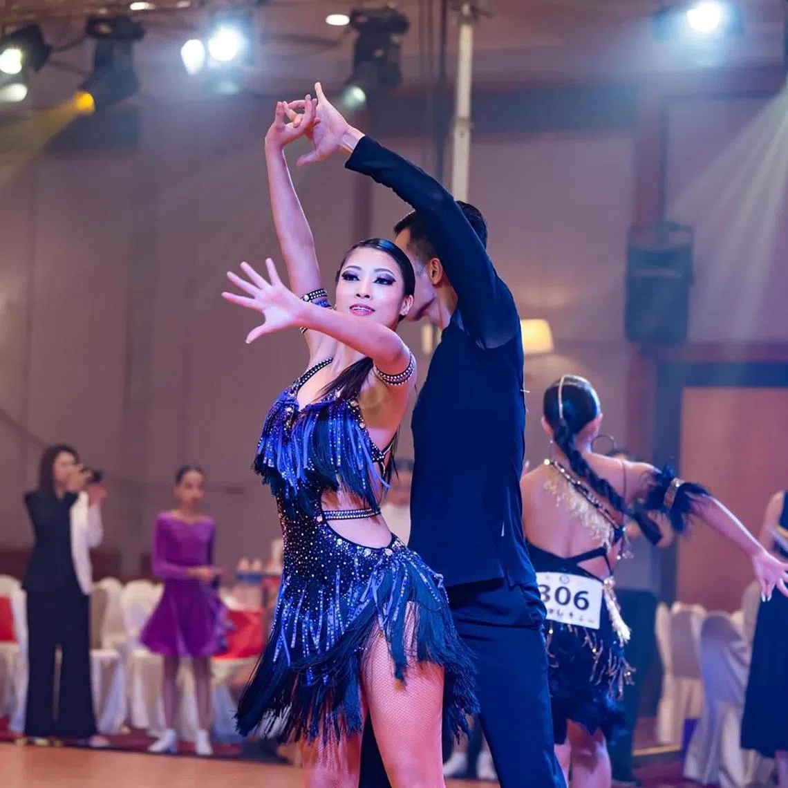 rldance - Caption: Ms Kee Geng Xi, 20, competing with her Malaysian dance partner, 34, at the Open World Dancesport Penang Championship in 2024.

PHOTO: Courtesy of Kee Geng Xi