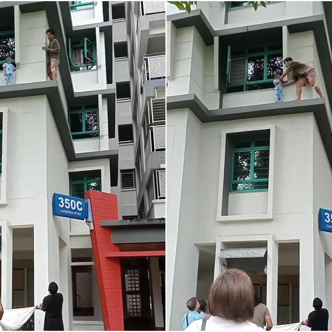 A video on Oct 20 went viral, showing a three-year-old boy dressed in pyjamas, staring blankly ahead as he stands on the ledge outside the window of a unit.