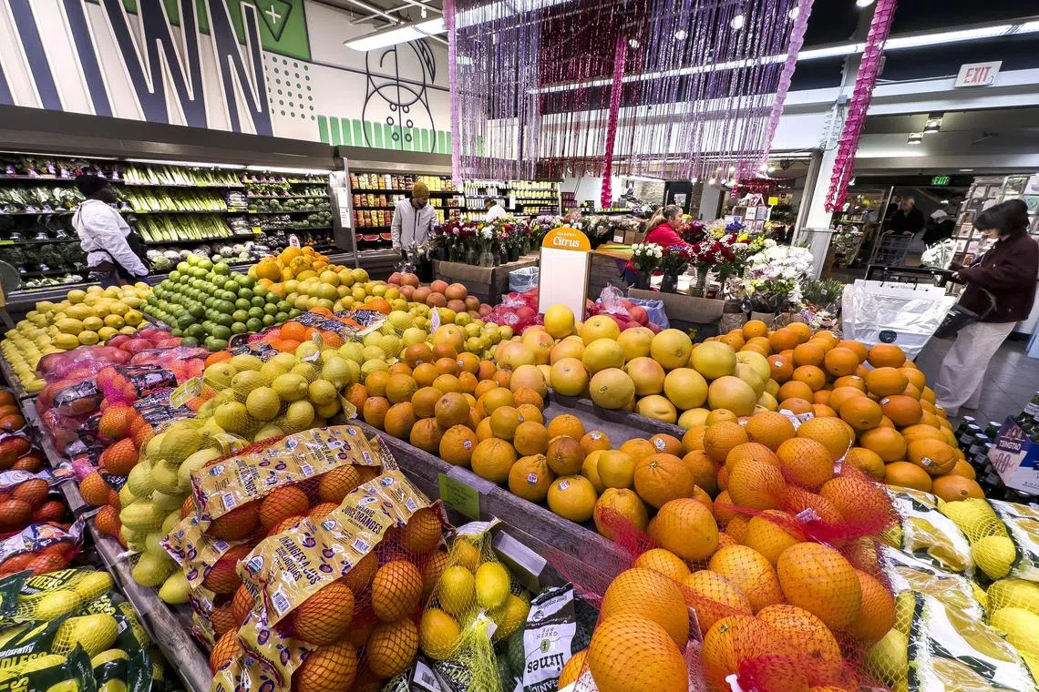 Fresh produce for sale at a Whole Foods grocery store in Washington, DC.