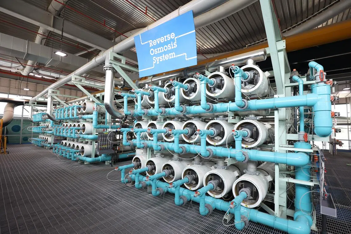 To produce Newater, treated used water is purified by reverse osmosis. Ultraviolet light is used to remove any remaining bacteria.